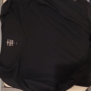 Black Long Sleeve T-Shirt V-Neck